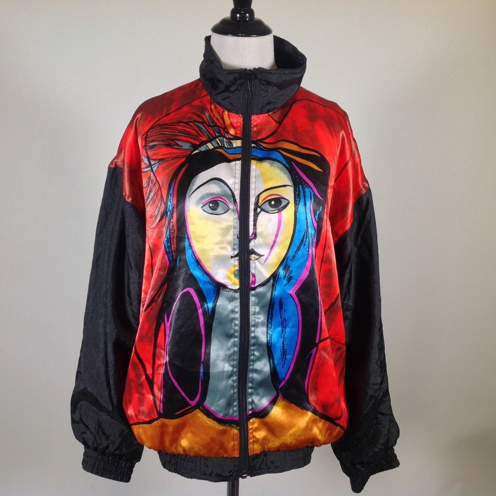 Vintage Julia Michaels Satin Jacket Womens Medium